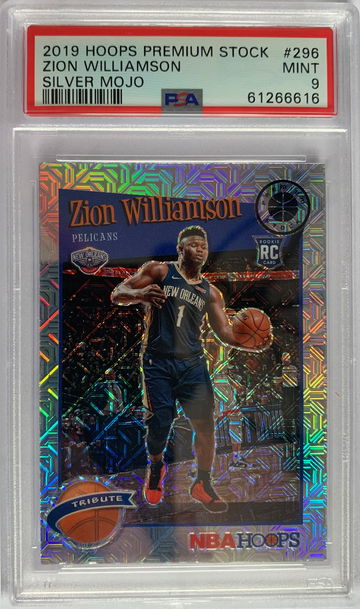 2019 Hoops Premium Stock Zion Williamson Silver Mojo PSA 9