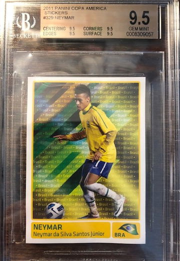 NEYMAR 2011 PANINI COPA AMERICA STICKER #329 BGS 9.5