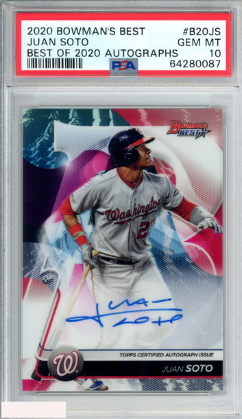 2020 BOWMANS BEST JUAN SOTO #B20JS BEST OF 2020 AUTOGRAPHS PSA 10 GEM MT