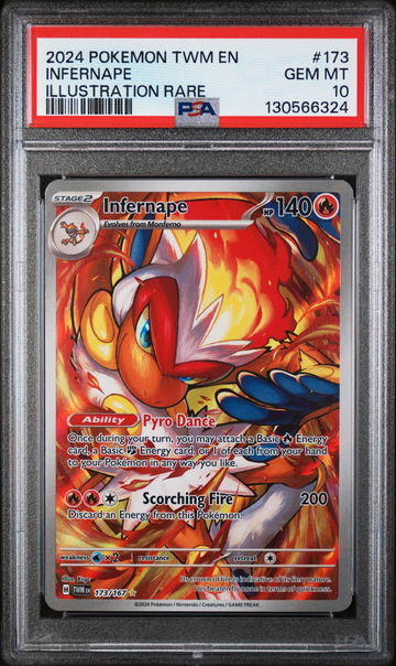 2024 Pokemon Twilight Masquerade Illustration Rare Infernape #173 PSA 10