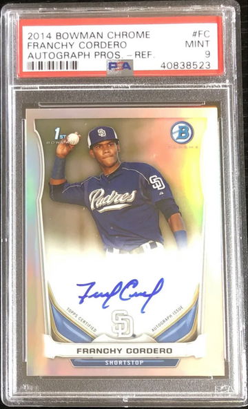 2014 Bowman Chrome Franchy Cordero Auto Refractor PSA 9