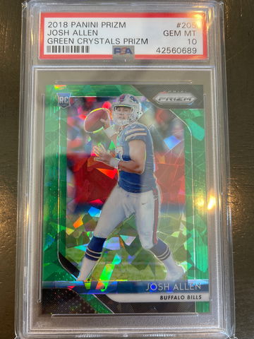 Josh Allen 2018 Panini Prism Green Crystals Rookie PSA 10 34/75