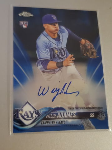 WILY ADAMES 2018 TOPPS CHROME BLUE REFRACTOR AUTO #'D 146/150