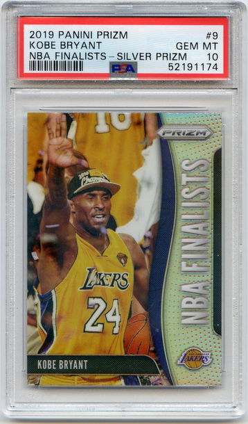 2019 Panini Prizm Kobe Bryant NBA Finalists Silver PSA 10 Gem-Mint