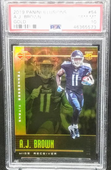 AJ Brown 2019 Panini Illusions Gold RC Rookie # 54 318/399 Graded PSA 10 Gem Mint POP 1
