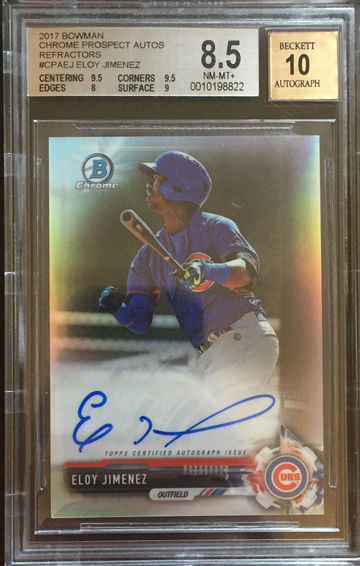 Eloy Jimenez 2017 Bowman Chrome Refractor Auto /499 BGS 8.5