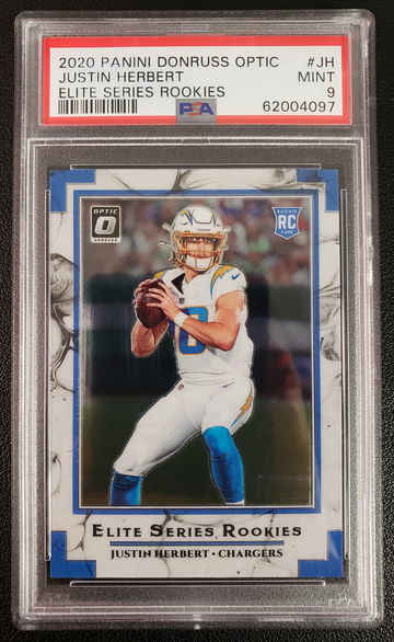 Justin Herbert PSA 9 Optic Elite Series Rookies 2020 Panini Donruss Optic Rookie Card RC 