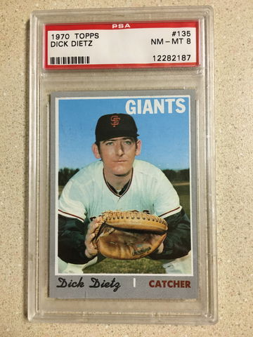 1970 Topps #135 Dick Dietz PSA 8 NM-MT GIANTS 