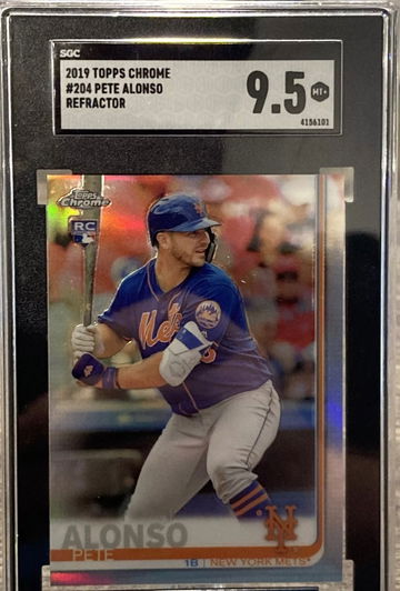 2019 Topps Chrome Pete Alonso Rookie Refractor SGC 9.5 Mint #204 Mets RC