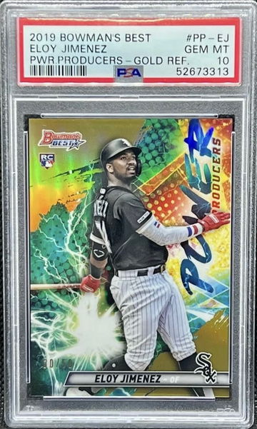 2019 Bowman’s Best Eloy Jimenez Power Producers  Gold Refractor 30/50 PSA 10