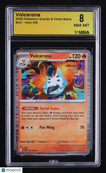2025 Pokemon Scarlet & Violet Black Bolt Volcarona Holo MBA 8 #16