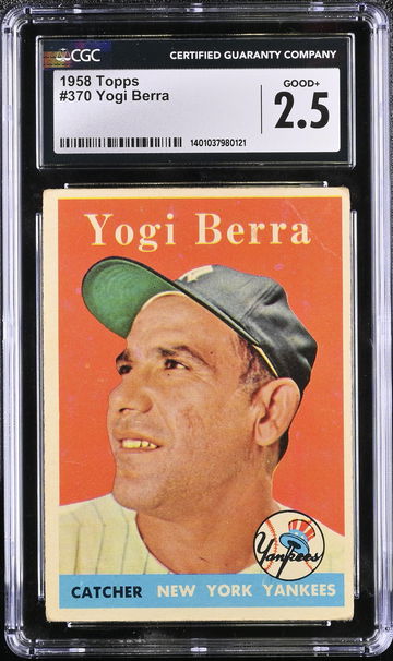 1958 TOPPS YOGI BERRA #370 CGC 2.5 BS.A2.21