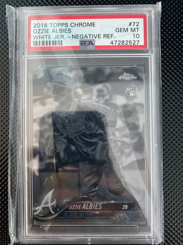 2018 Topps Chrome Ozzie Albies Negative Refractor PSA 10