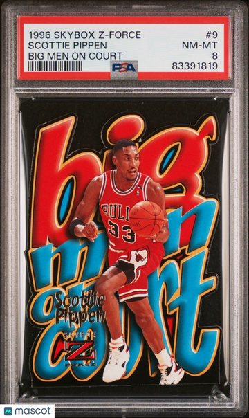 1996 Skybox Z-Force Big Men On Court Scottie Pippen #9 Big Men On Court PSA 8