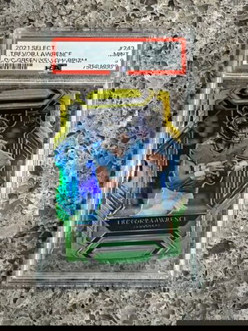 Trevor Lawrence 2021 Select Die Cut Green Yellow #243 Club Rookie PSA 9 MINT