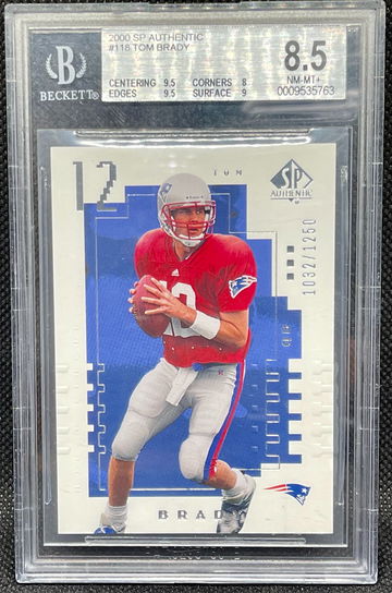 2000 SP Authentic #118 Tom Brady Rookie /1250 BGS 8.5