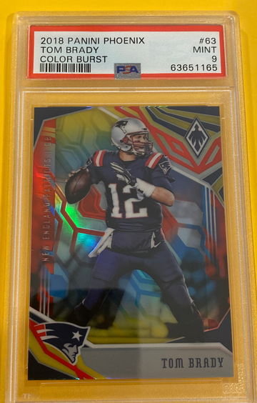 2018 panini Phoenix Tom Brady color blast Psa 9