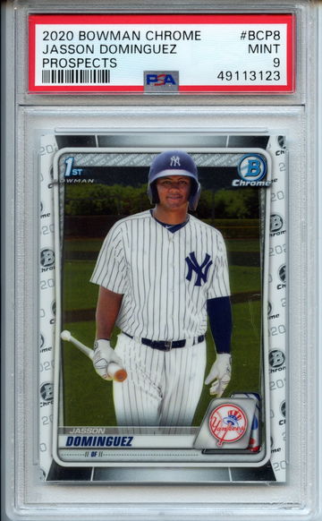 2020 Bowman Chrome Jasson Dominguez BCP8 PSA 9 Yankees
