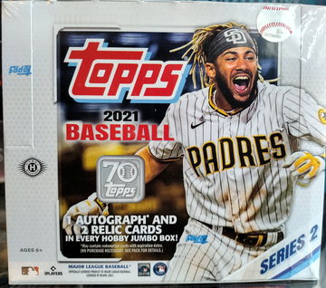 2021 Topps Series 2 Sealed Jumbo Hobby Box 10 packs 3 Auto or Relic Per + 2 Silver Packs!