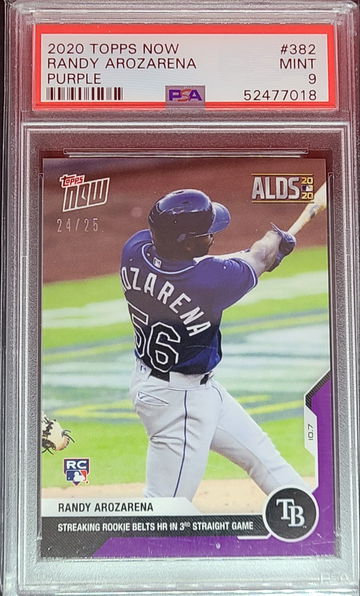 2020 Topps Now #382 Randy Arozarena RC Purple 24/25 PSA 9
