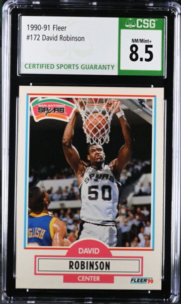 1990-91 Fleer 172 David Robinson CSG 8.5 NM/Mint+