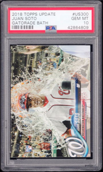 2018 TOPPS UPDATE JUAN SOTO RC GATORADE BATH PSA 10 