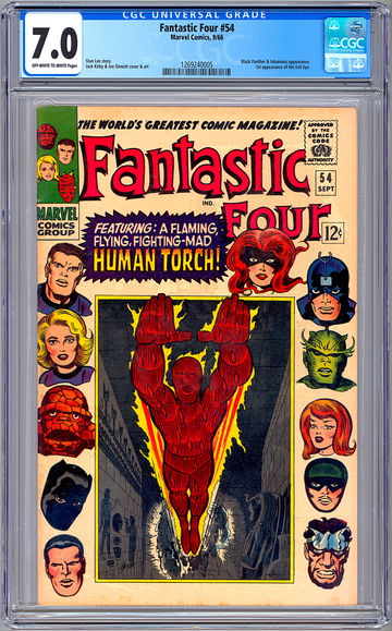 FANTASTIC FOUR #54 CGC 7.0 STAN LEE JACK KIRBY *BLACK PANTHER & INHUMANS* 1966