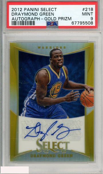 2012 PANINI SELECT DRAYMOND GREEN #218 AUTOGRAPH GOLD PRIZM PSA 9 MINT RC