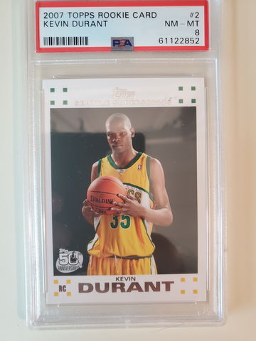 KEVIN DURANT 2007 TOPPS ROOKIE PSA 8