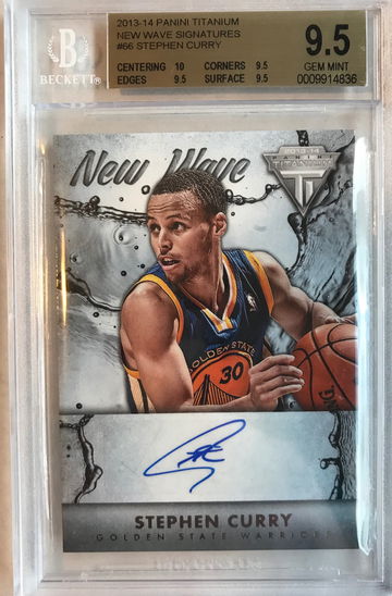 Steph Curry 2013-14 Panini Titanium New Wave Auto 9.5/10 BGS