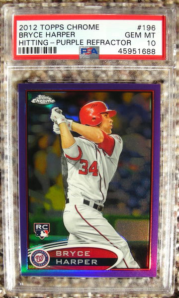 Bryce Harper 2012 Topps Chrome #196 Purple Refractor PSA 10