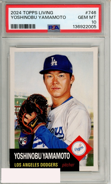 2024 TOPPS LIVING YOSHINOBU YAMAMOTO #746 PSA 10 GEM MT  RC