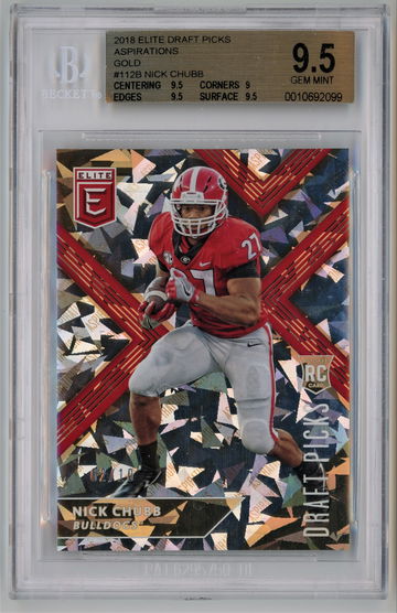 2018 Panini Elite Draft Picks Aspirations Gold /10 Nick Chubb BGS 9.5 Pop of 1!!