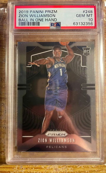 2019-20 Panini Prizm ZION WILLIAMSON Ball in One Hand Variation PSA 10 GEM MINT!