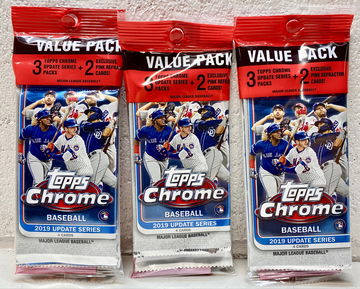 2019 Topps Baseball Chrome Update HANGER PACK LOT x3