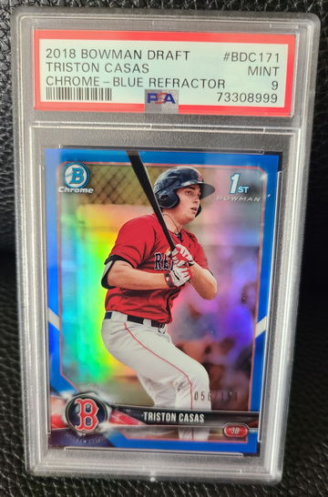 2018 Bowman Draft  1st Triston Casas Chrome Blue Refractor /150   PSA 9