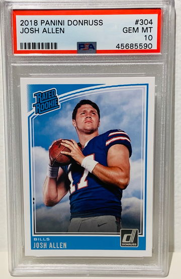 2018 Panini Donruss Josh Allen Rated Rookie #304 PSA 10 Buffalo Bills