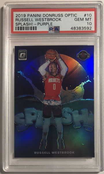 2019 Optic Splash Purple Russell Westbrook PSA 10