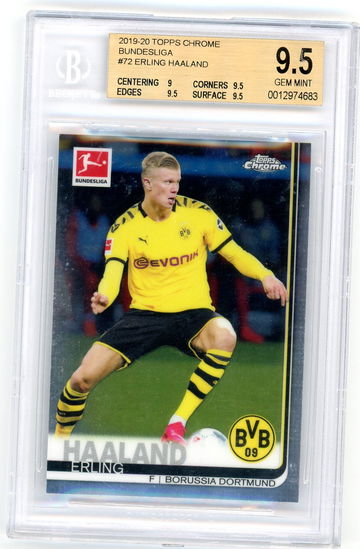 Erling Haaland 2019-20 Topps Chrome Bundesliga Base Rookie RC BGS 9.5 Dortmund Manchester City