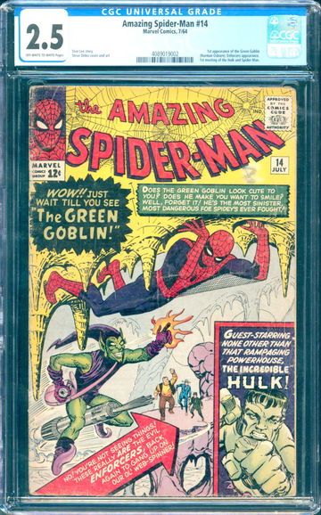Amazing Spider-Man #14 (1964) CGC 2.5 -- O/w to white pages; 1st Green Goblin