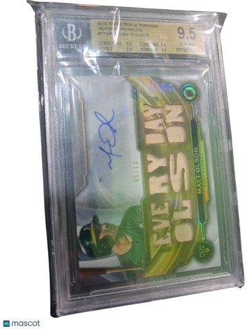 2019 Topps Triple Threads Autograph Relics Matt Olson #TTARMO3 BGS 9.5 Auto 9