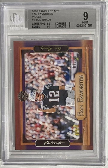 2020 Panini Legacy Fan Favorites Tom Brady Violet Parallel #/10 BGS 9 Mint