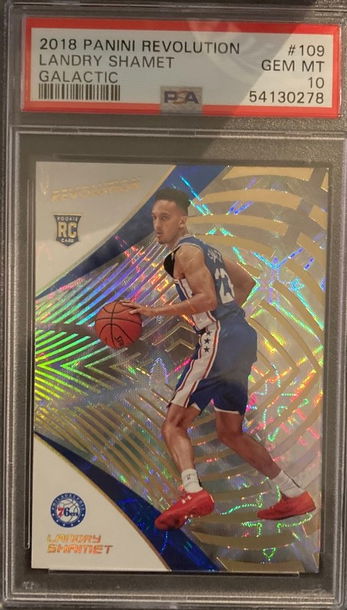 2018-19 Landry Shamet Rookie RC Galactic SSP Panini Revolution #109 PSA 10 Pop 4