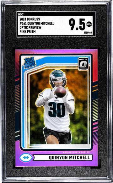 2024 Donruss #361 Quinyon Mitchell Optic Preview Pink Prizm SGC 9.5