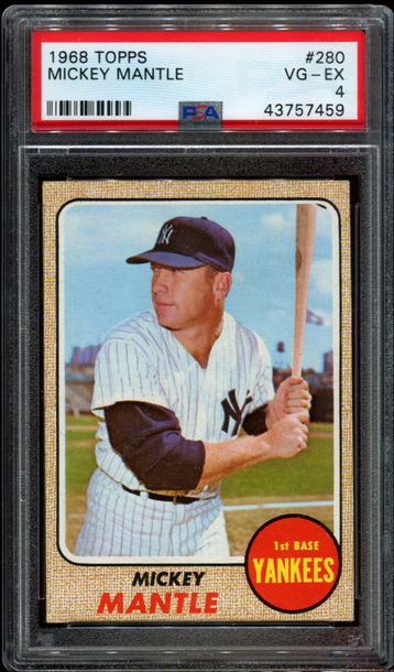 1968 Topps #280 Mickey Mantle PSA 4 VG-EX