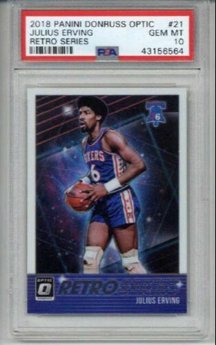 2018 PANINI DONRUSS OPTIC RETRO SERIES #21 JULIUS DR. J ERVING PSA 10 LOW POP