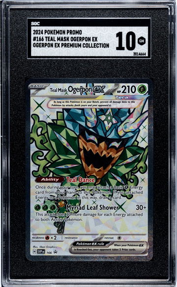 2024 Pokemon Promo #166 Teal Mask Ogerpon EX Premium Collection SGC 10