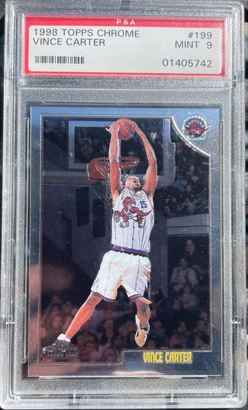 Vince Carter 1998-99 topps chrome rc rookie psa 9