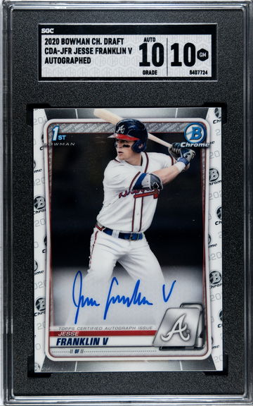 2020 Bowman Chrome Draft Jesse Franklin V CDA-JFR SGC 10 Gem Mint Auto