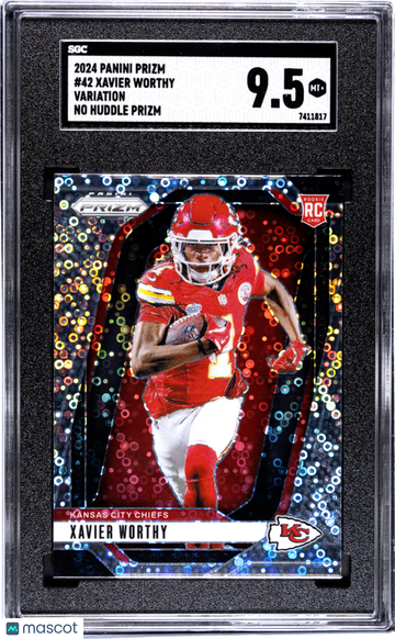 2024 Panini Prizm Xavier Worthy #42 Var. No Huddle SGC 9.5